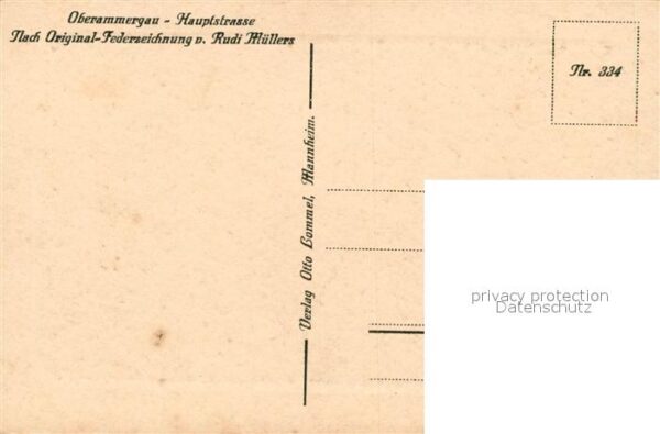 Oberammergau Hauptstrasse nach Original Federzeichnu – Bild 2