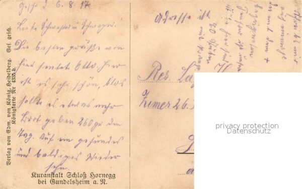 Gundelsheim Neckar Kuranstalt Schloss Hornegg – Bild 2