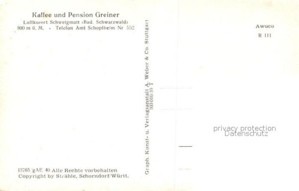 Schweigmatt Kurhaus Cafe Pension Greiner Schwarzwal – Bild 2