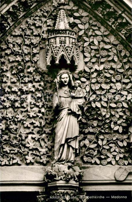 Marburg Lahn Elisabethkirche Madonna im Portal Heili