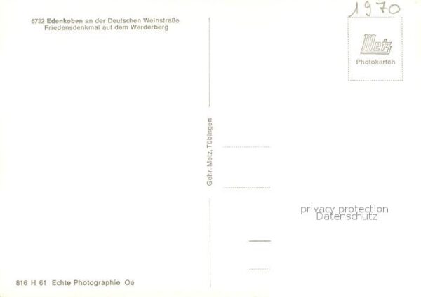 Edenkoben Friedensdenkmal auf dem Werderberg – Bild 2