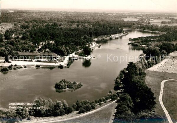 Ingolstadt Donau Raststätte Auwaldsee Fliegeraufnahme
