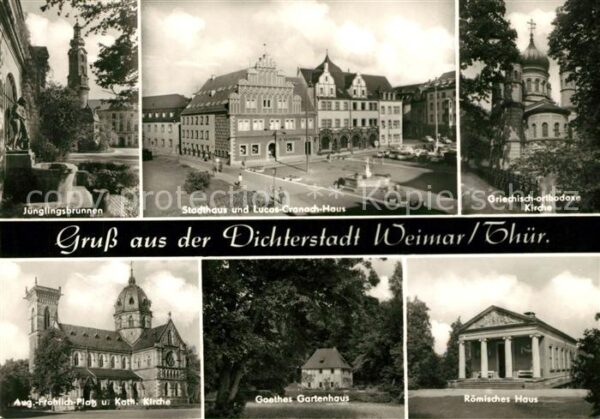 Weimar Thueringen Dichterstadt Jünglingsbrunnen Stadthaus