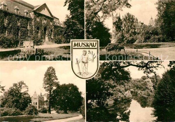 Muskau Oberlausitz Bad Moorbad Schloss Park Eichsee Wappen