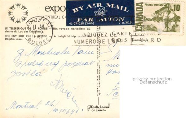 Exposition Universelle Internationale Mo Teleferique de la Ronde Lac des Dauphin – Bild 2