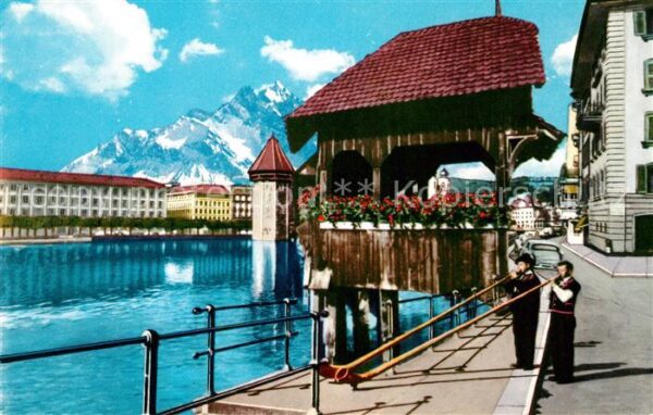 Alphorn Alphornbläser Luzern Kapellbrücke