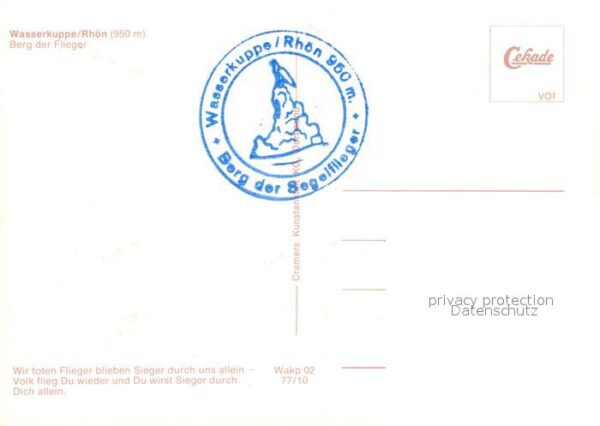 Segelflug Gliding Vol-Voile Vuolo-a-Vela Wasserkuppe Rhön Fliegerdenkmal – Bild 2