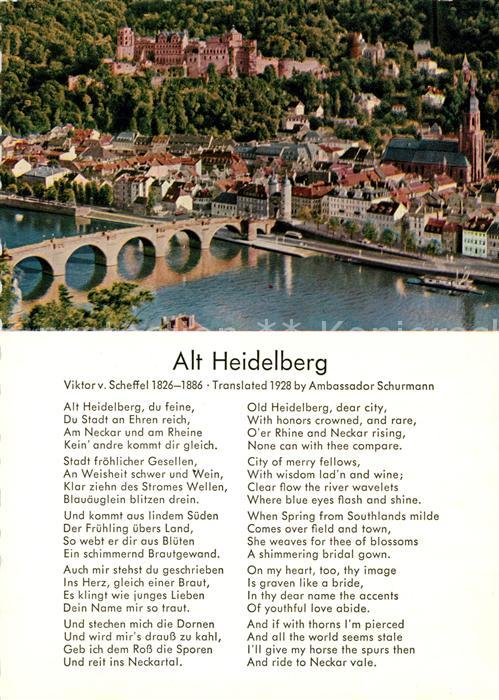 Gedicht auf AK Viktor von Scheffel Alt-Heidelberg