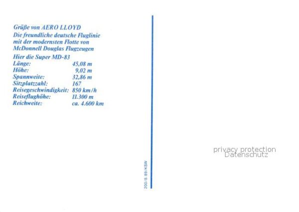 Flugzeuge Zivil McDonnell Douglas Typ MD-83 Aero Lloyd – Bild 2