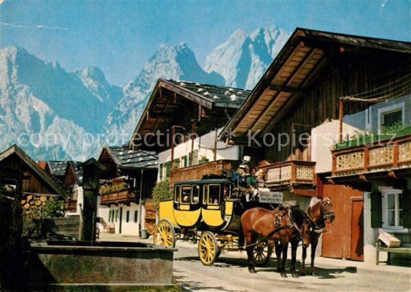 Postkutsche Frühlingsstrasse Waxenstein Garmisch