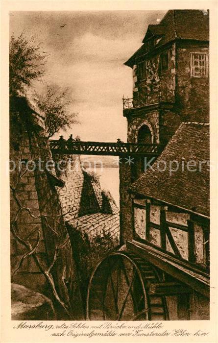 Meersburg Bodensee Schloss Brücke Mühle nach Originalgemäl