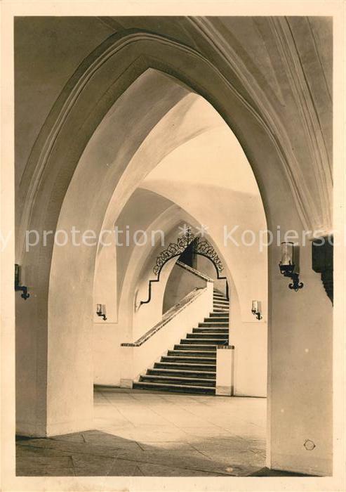 Breslau Niederschlesien Rathaus zu Breslau Halle Haupttreppe