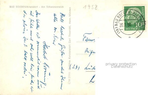 Bad Sooden-Allendorf Teilansicht mit Schwanenteich – Bild 2