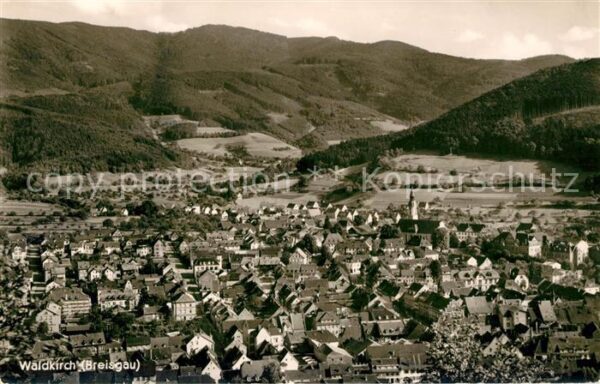 Waldkirch Breisgau Ansicht vom Berg aus Schwarzwald