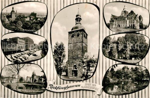 Recklinghausen Westfalen Teilansicht Markt Rathaus Stadthaus Kir