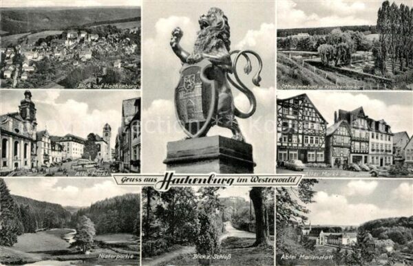Hachenburg Westerwald Alter Markt Landschaftspanorama mit Nie