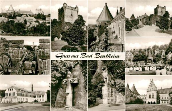Bad Bentheim Teilansichten Burg Kanone Gedenkstein D