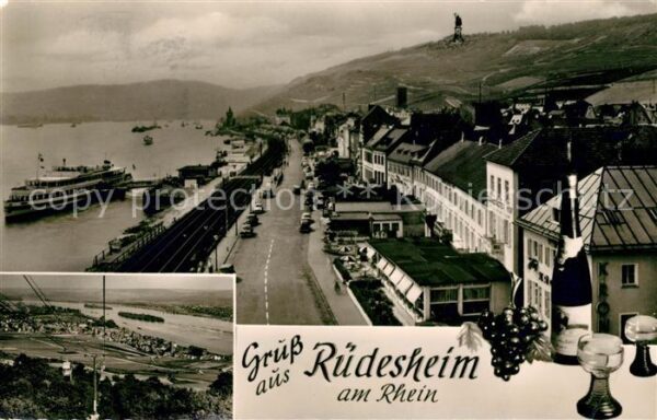 Ruedesheim Rhein Uferstrasse Dampfer Anleger Bergbahn We