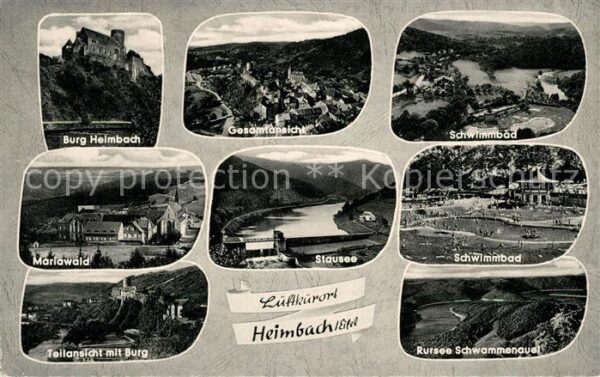 Heimbach Eifel Gesamtansicht Burg Schwimmbad Mariawald