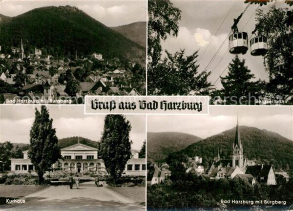 Bad Harzburg Panorama mit Burgberg Bergseilbahn Kurh