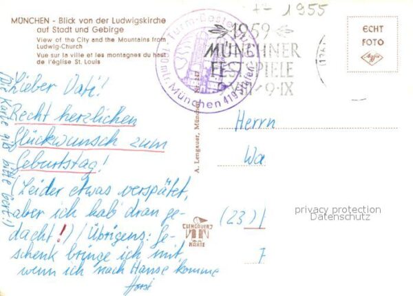 Muenchen Blick von der Ludwigskirche auf Stadt u – Bild 2