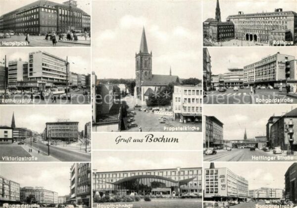 Bochum Hauptpost Rathaus Platz Strassenpartien