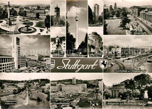 Stuttgart Schlossplatz Kirche Denkmal Rathaus Sch