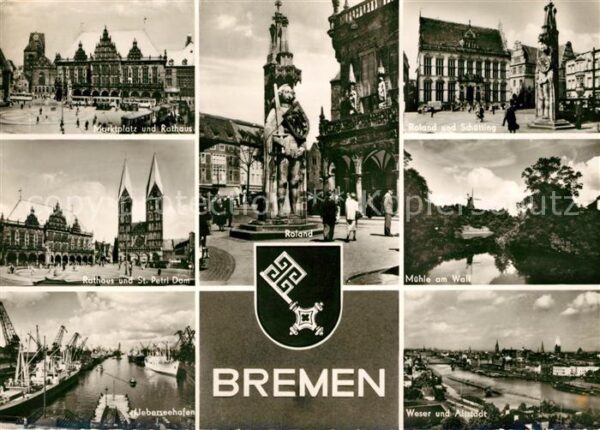 Bremen Marktplatz Rathaus Roland Statue St Pet