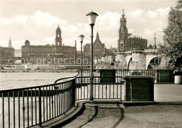 Dresden Blick zur Brühlschen Terrasse und Kathe