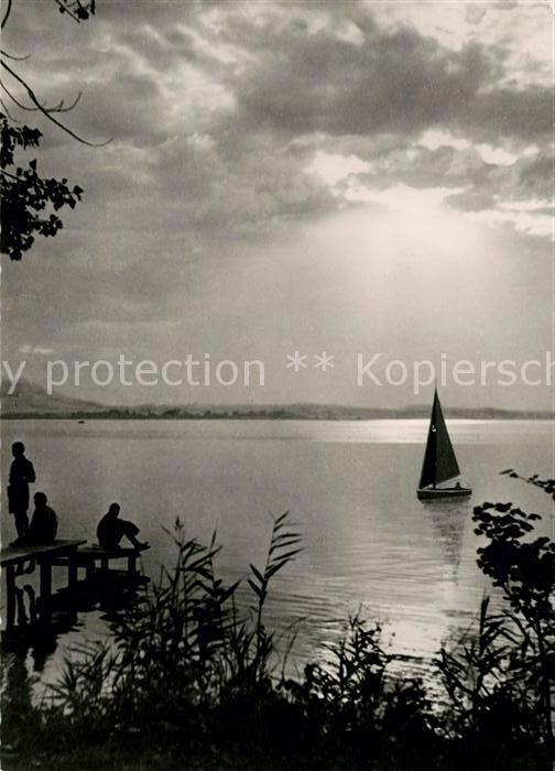 Steinhude Abend am Steinhuder Meer Segelboot