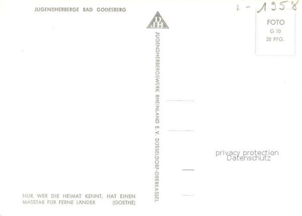 Bad Godesberg Jugendherberge Goethe Gedicht – Bild 2