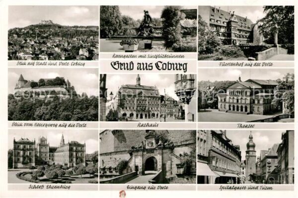Coburg Stadtpanorama mit Veste Rosengarten Sin