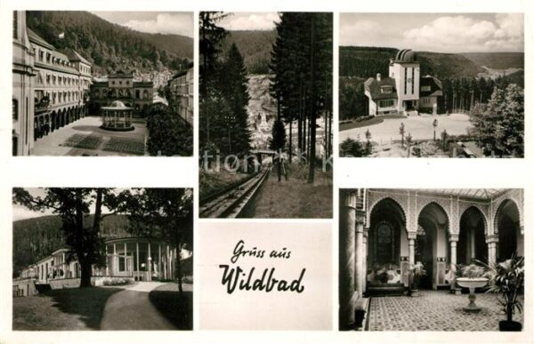 Wildbad Schwarzwald Kurhaus Brunnen Bergbahn