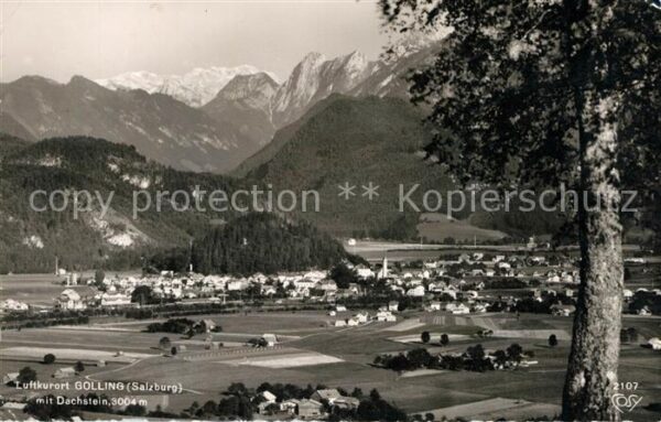 Golling Salzach Panorama Luftkurort mit Dachsteingebirg