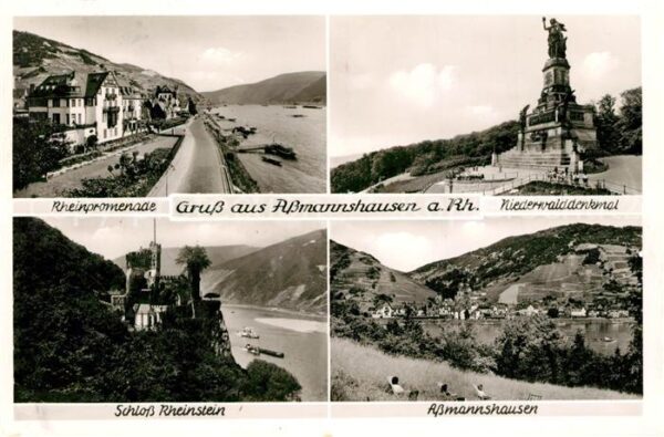 Assmannshausen Rheinpromenade Schloss Rheinstein Niede