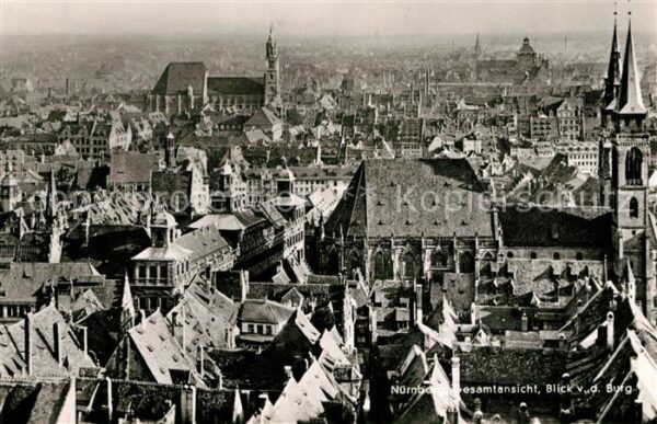 Nuernberg Stadtpanorama Blick von der Burg
