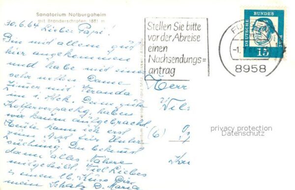 Fuessen Allgaeu Sanatorium Notburgaheim mit Branderschr – Bild 2