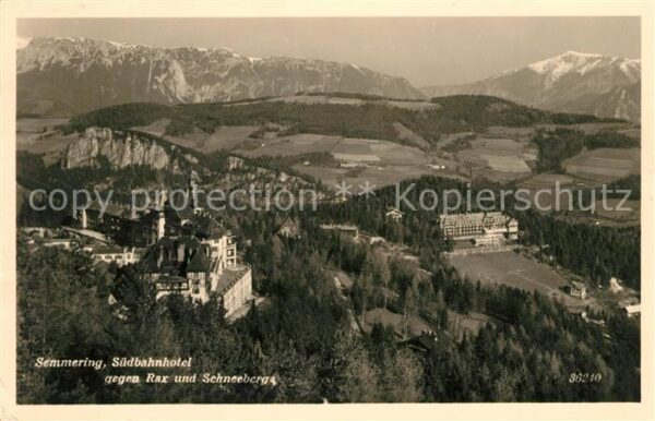 Semmering Niederoesterreich Südbahnhotel gegen Rax und Schneeberg F