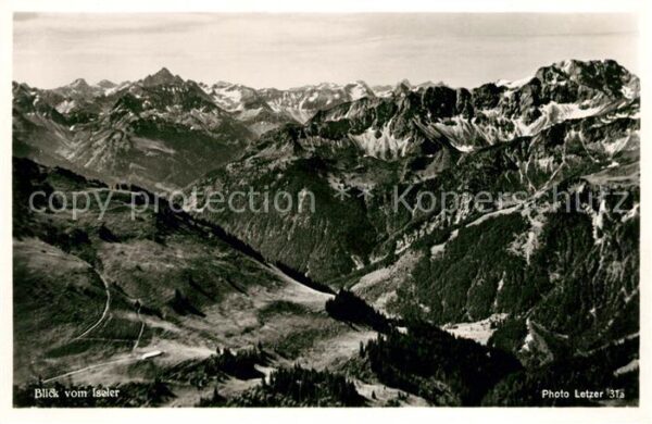 Bad Hindelang Alpenpanorama Blick vom Iseler auf Hoch