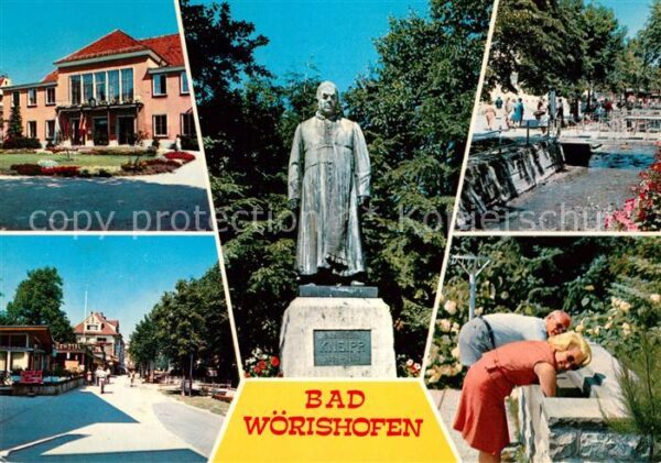 Bad Woerishofen Kurhaus Strassenpartie Kneipp Denkmal S