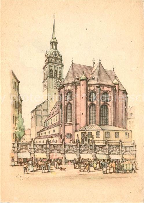 Muenchen Stadtpfarrkirche St Peter Künstlerkarte
