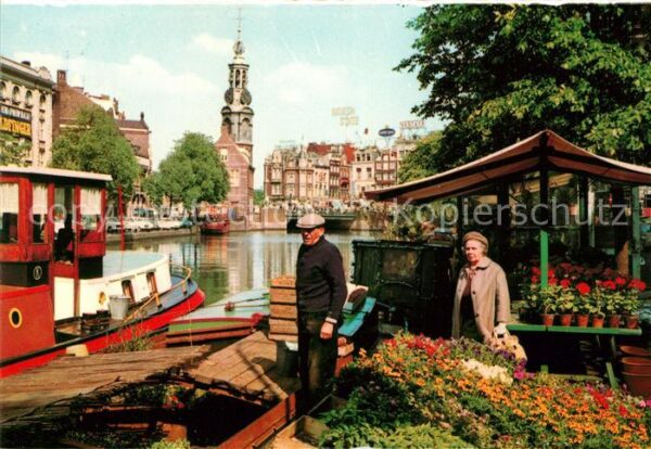 Amsterdam Niederlande Blumenmarkt beim historischen Singel Mi