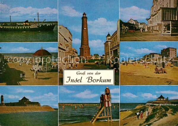 Borkum Strand Leuchtturm Schiff