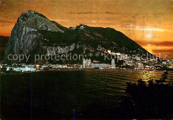 Algeciras Andalucia Penon de Gibraltar Sonnenuntergang