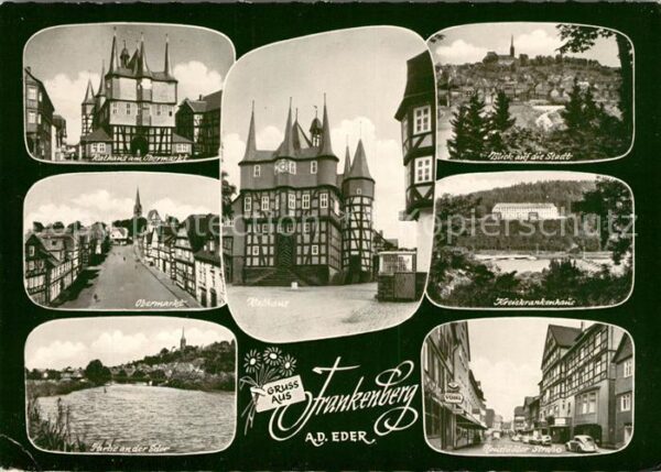 Frankenberg Eder Rathaus Obermarkt Eder Stadtpanorama Kr