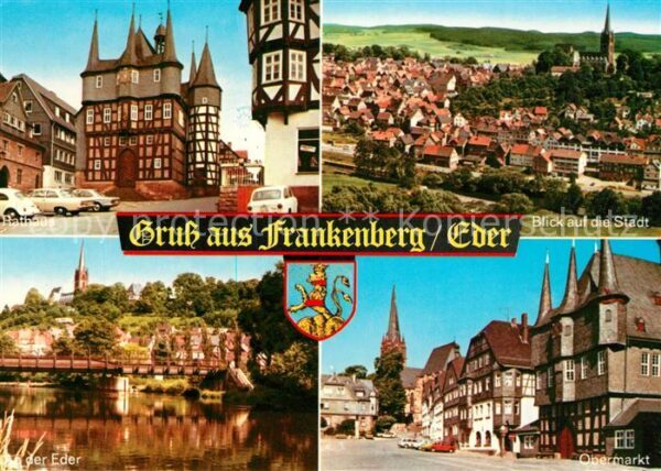 Frankenberg Eder Rathaus Fachwerkhaus Stadtpanorama mit