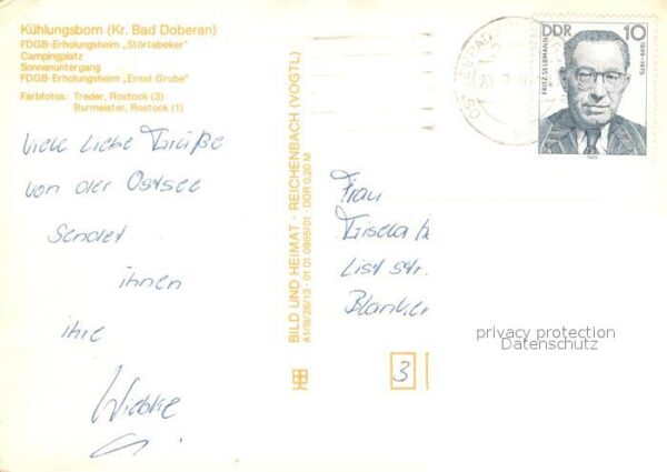 Kuehlungsborn Ostseebad Erholungsheim Ernst Grube Camping – Bild 2