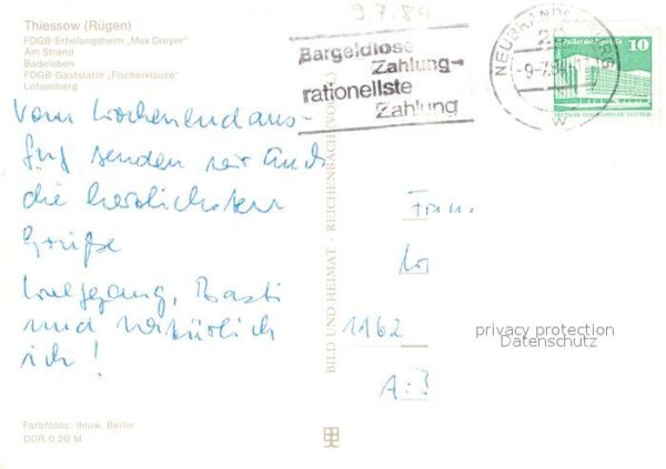 Thiessow Ostseebad Ruegen Erholungsheim Max Dreyer Gaststätte Fis – Bild 2