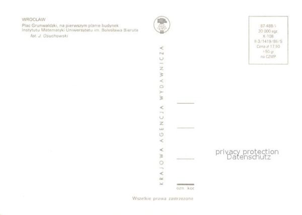Wroclaw Plac Grunwaldzki Instytulu Matematyki U – Bild 2