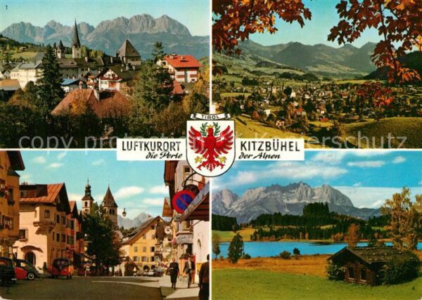 Kitzbuehel Tirol mit Wildem Kaiser Vorderstadt Ortsparti